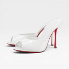 Damen-Mules mit Pfennigabsatz und Peeptoe-Spitze