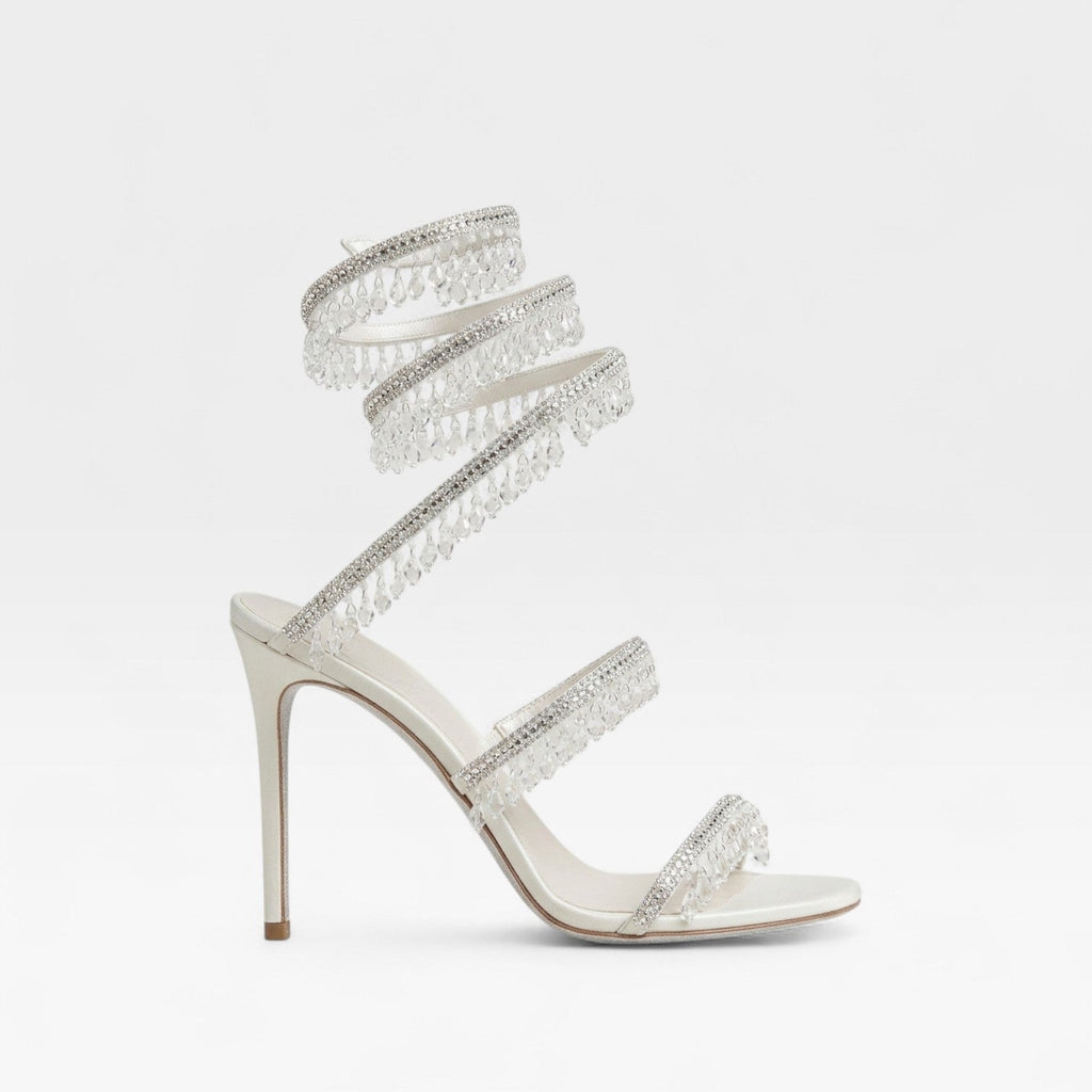 Damen-Stilettosandalen mit Verzierungen und Riemchen zum Umschlingen