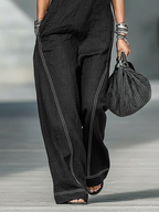 Ärmelloser Damen-Jumpsuit mit Reißverschluss vorne und weitem Bein