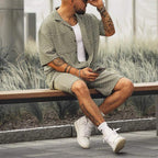 Herren Hemd- und Shorts-Set mit lockerem Schnitt für atmungsaktiven Sommerstil
