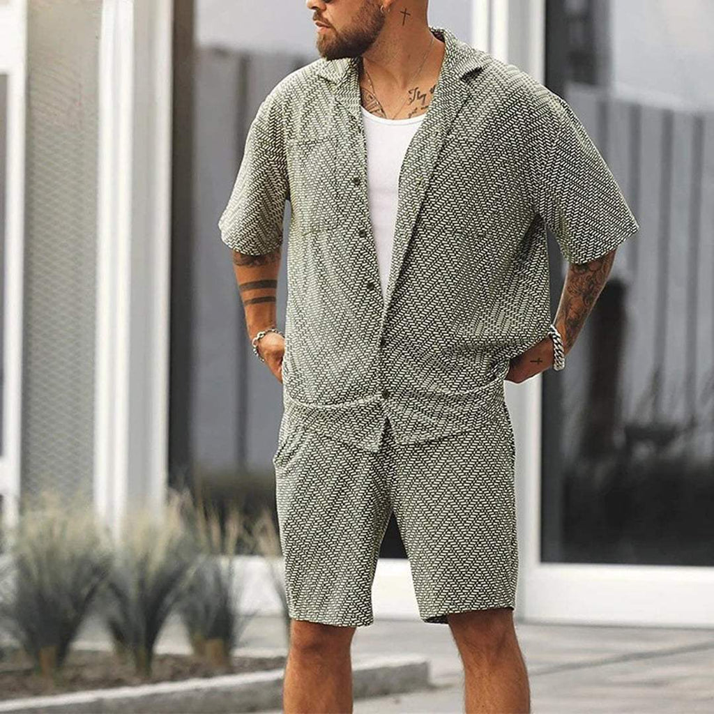 Herren Hemd- und Shorts-Set mit lockerem Schnitt für atmungsaktiven Sommerstil