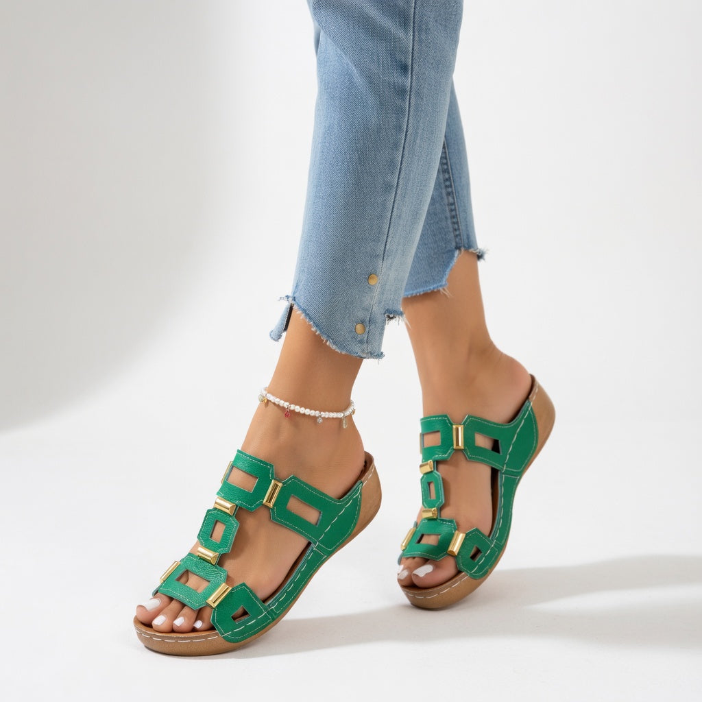 Women's Cutout Comfort Wedge Sandals