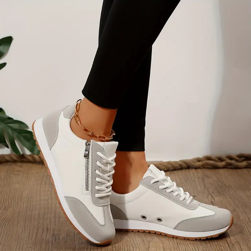 Women’s Contrast Panel Lace-Up Sneakers
