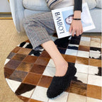 Damen Plüsch-Fleece Slipper-Loafer für Komfort im Innenbereich