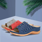 Women's Perforated Comfort Wedge Slide Sandals