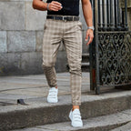 Herren Slim Fit Karohose mit Stretch-Komfort