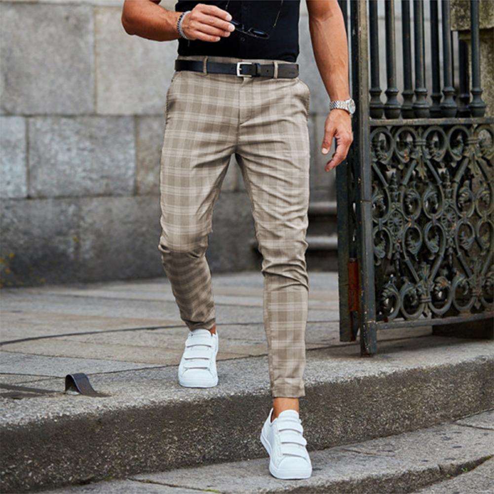 Herren Slim Fit Karohose mit Stretch-Komfort