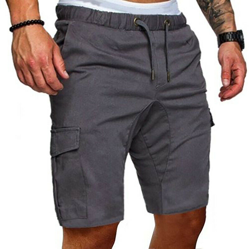 Herrars cargo shorts med dragsko och praktiska fickor