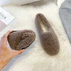Damen Plüsch-Fleece Slipper-Loafer für Komfort im Innenbereich