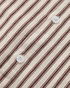 Men's Relaxed Striped Linen-Blend Button-Up Shirt with Roll-Up Sleeves and Coastal Casual Fit