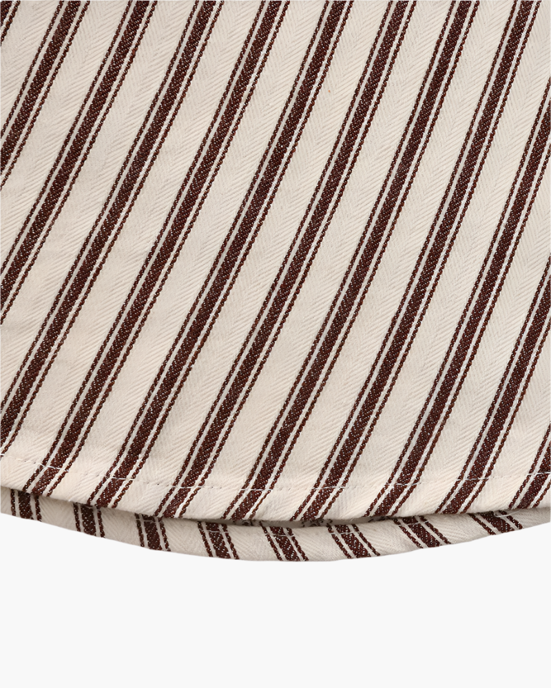 Men's Relaxed Striped Linen-Blend Button-Up Shirt with Roll-Up Sleeves and Coastal Casual Fit
