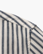 Men's Relaxed Striped Linen-Blend Button-Up Shirt with Roll-Up Sleeves and Coastal Casual Fit