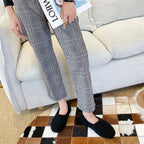 Damen Plüsch-Fleece Slipper-Loafer für Komfort im Innenbereich