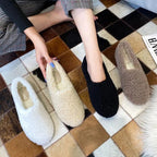 Damen Plüsch-Fleece Slipper-Loafer für Komfort im Innenbereich