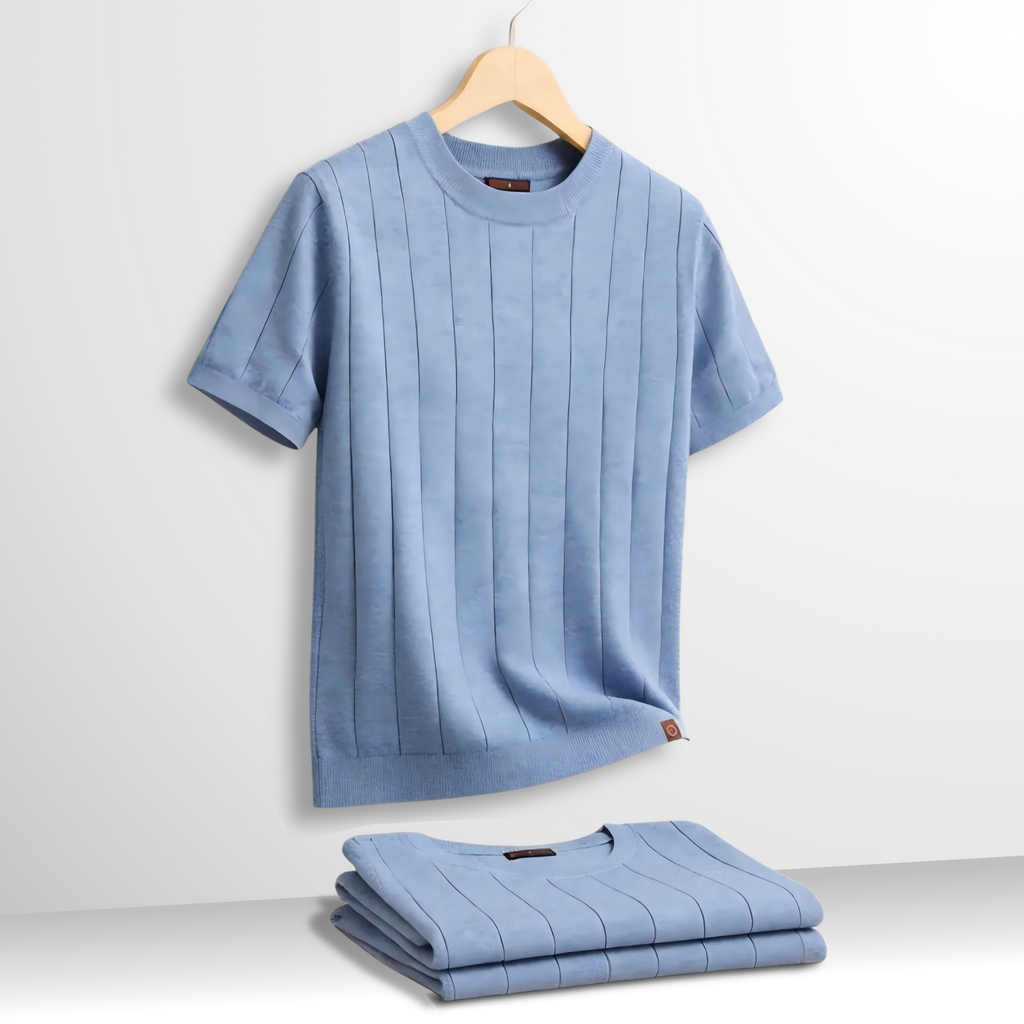 Maglione da uomo a maniche corte in maglia a coste
