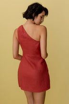 Damen-Minikleid mit Ein-Schulter-Design und lockerem Schnitt für sommerliche Anlässe