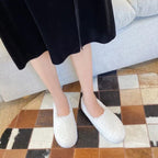 Damen Plüsch-Fleece Slipper-Loafer für Komfort im Innenbereich