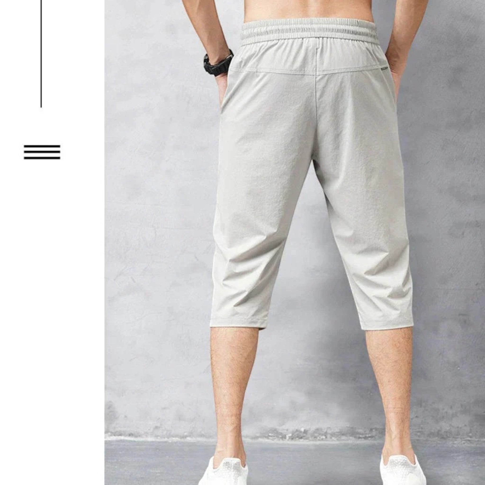 Men's Quick-Dry Nylon Shorts with Elastic Waist and Drawstring for Summer Activities