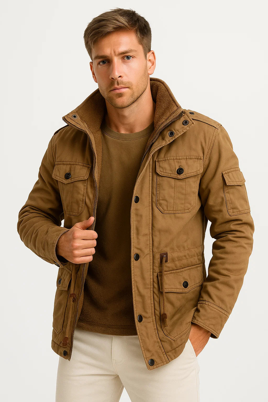 Herren-Feldjacke mit mehreren Utility-Taschen