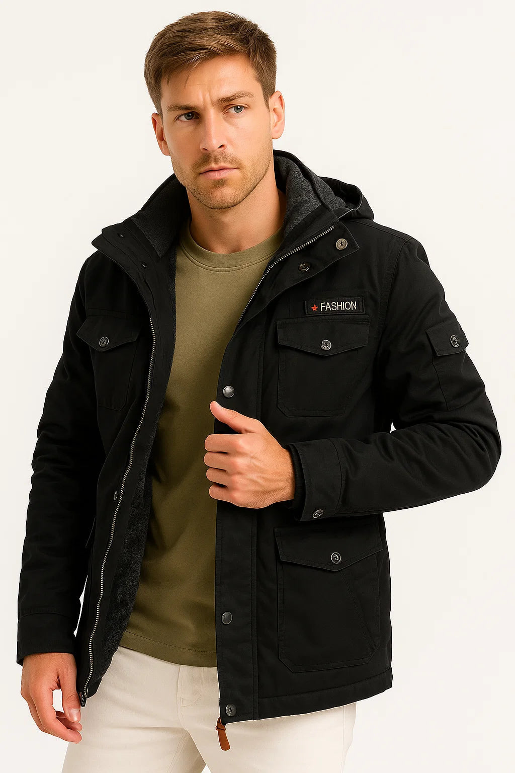 Herren-Feldjacke mit mehreren Utility-Taschen
