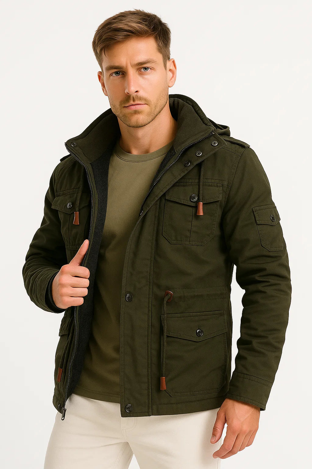 Herren-Feldjacke mit mehreren Utility-Taschen