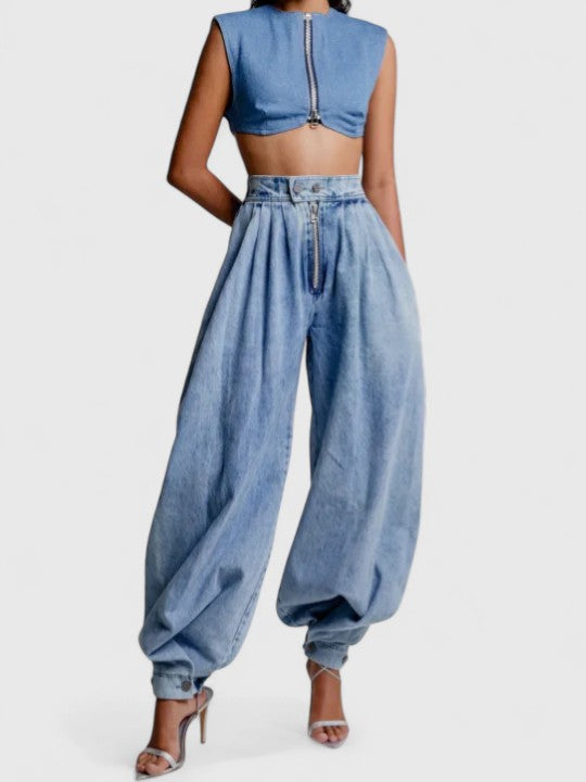 Women's High-Waist Balloon Jeans