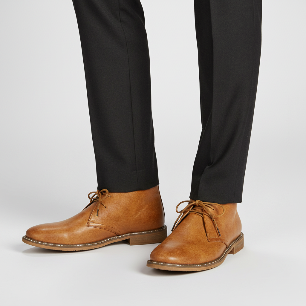Men's Classic Lace-Up Ankle Boots with Cushioned Insole for Everyday Wear