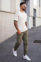 Pantalon cargo jogger fuselé pour homme