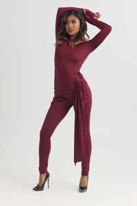 Sarai Burgundy Jumpsuit