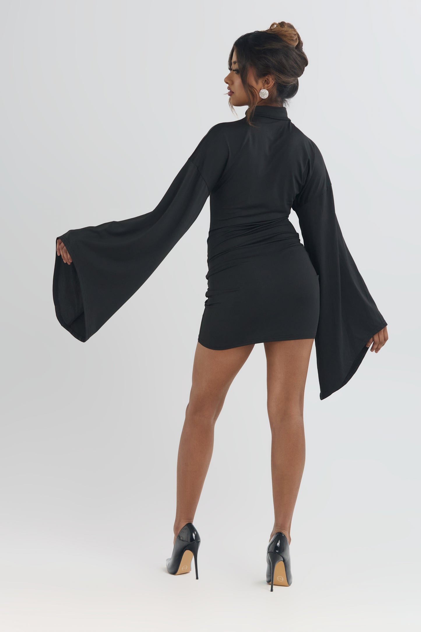 Julia Long Flare Sleeves Mini Dress