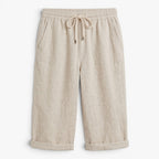 Women's Drawstring Knee-Length Shorts with Rolled Hem