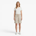 Women's Drawstring Knee-Length Shorts with Rolled Hem