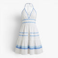 Damen Neckholder Mini Kleid mit Besatzdetails