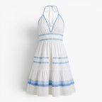 Women's Halter Mini Dress with Trim Detail