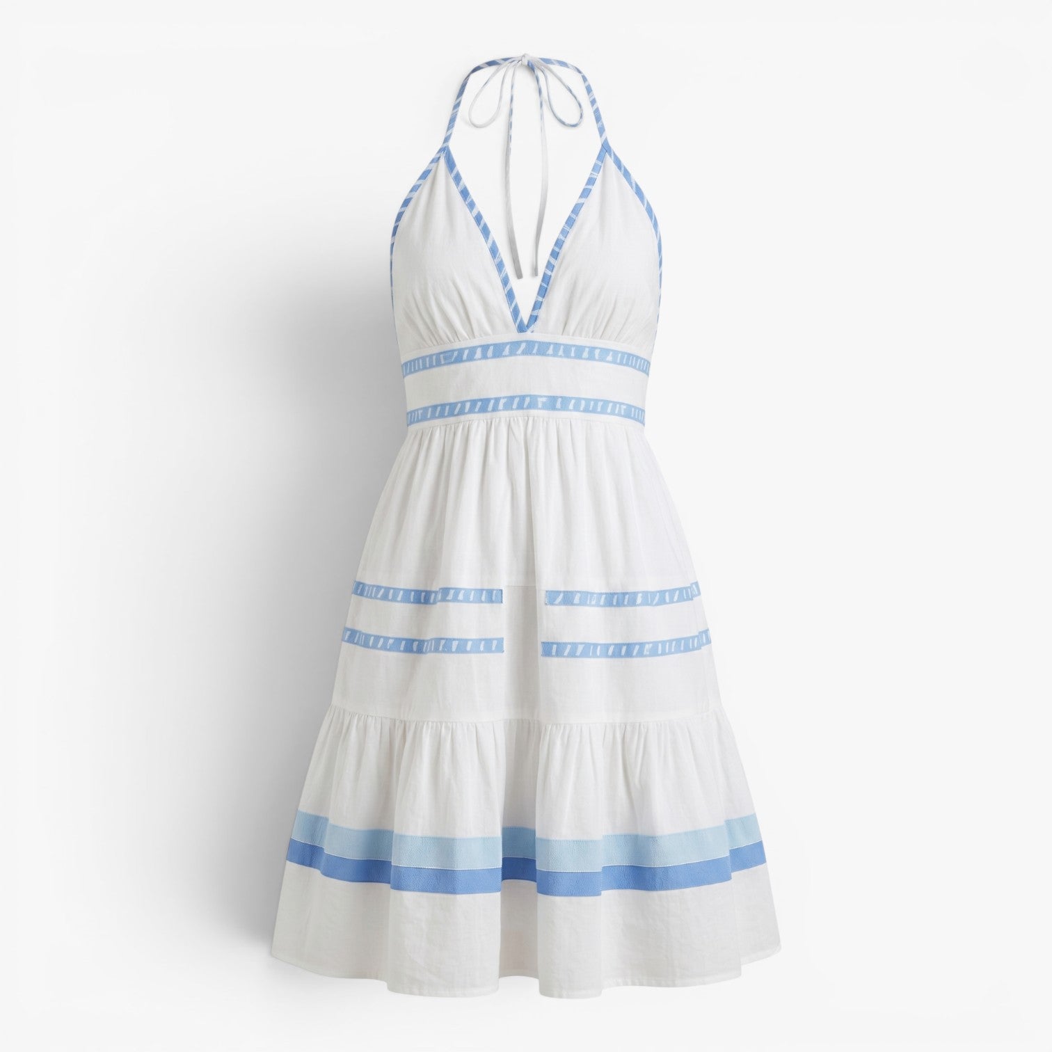 Women's Halter Mini Dress with Trim Detail