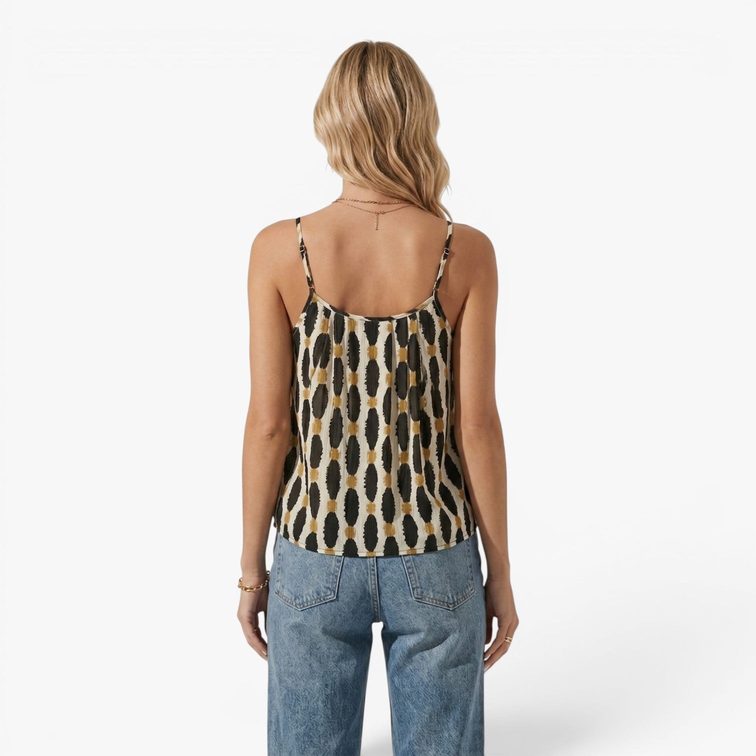 Women's Abstract Geometric Print Spaghetti Strap Cami Top