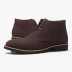 Men's Suede Lace-Up Chukka Boots with Contrast Welt Trim and Rugged Lug Sole