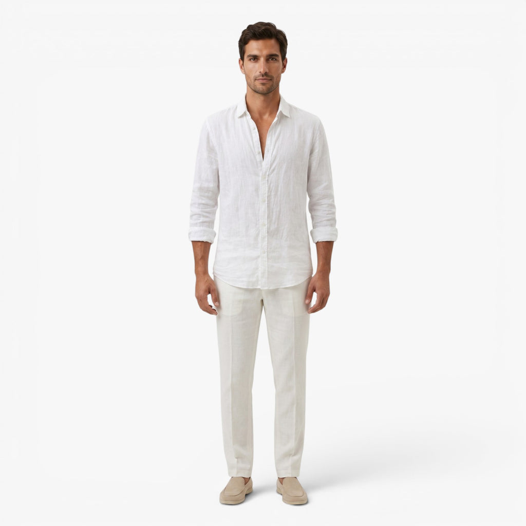 Men's Linen Button-Up Everyday Casual Shirt