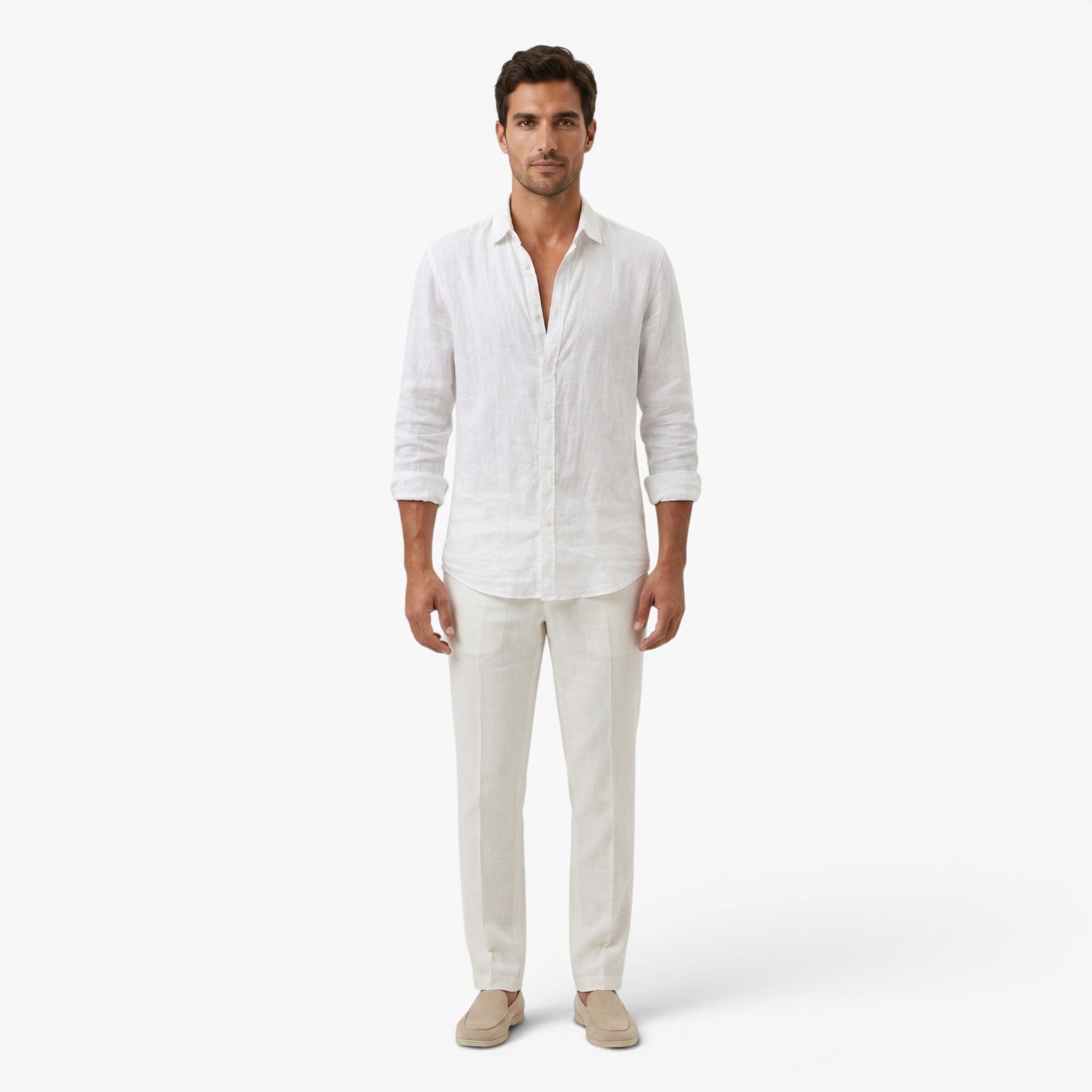Men's Linen Button-Up Everyday Casual Shirt