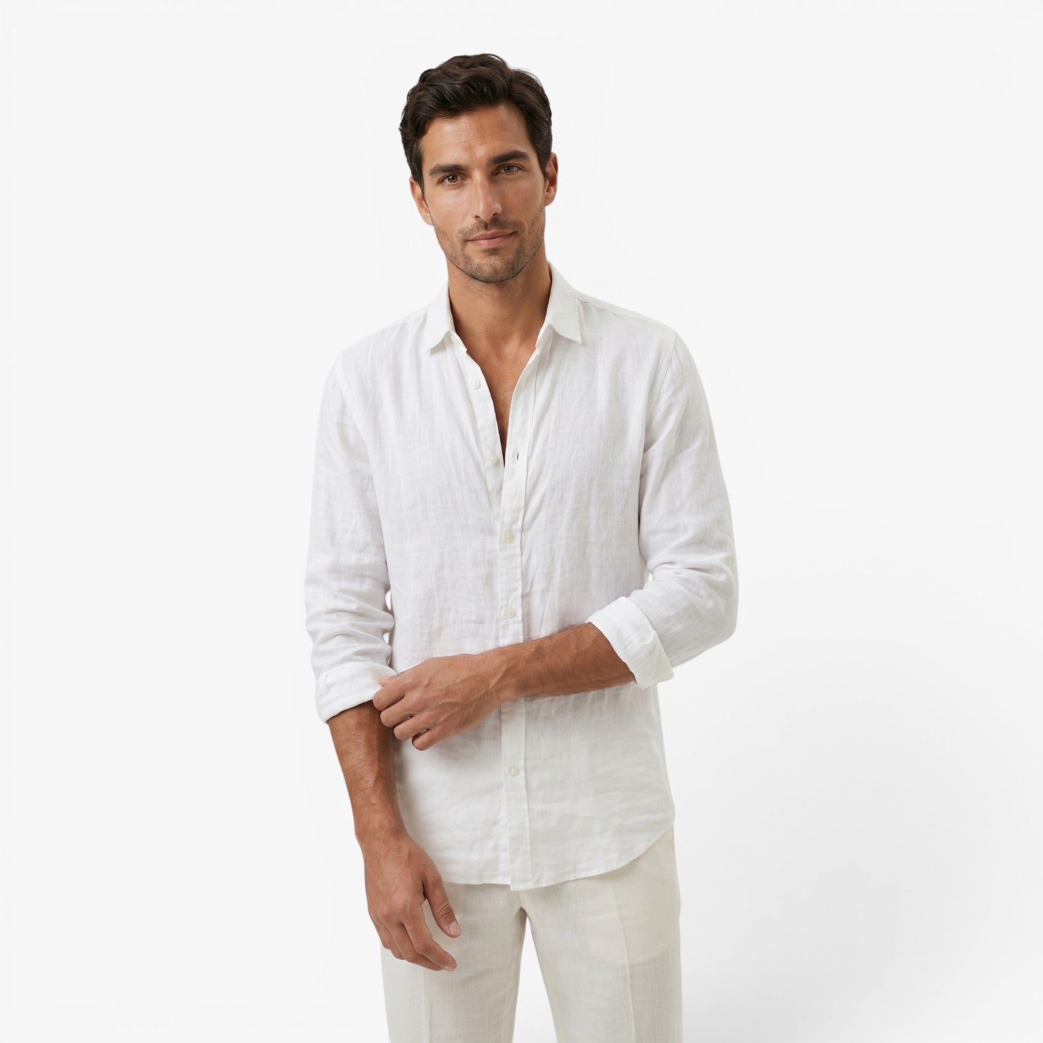 Men's Linen Button-Up Everyday Casual Shirt