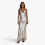 Women's Satin Slip Maxi Slit Dress