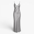 Damen Maxikleid aus Satin mit Schlitz