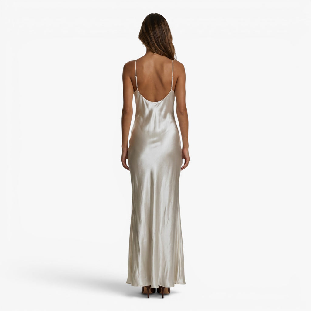 Women's Satin Slip Maxi Slit Dress