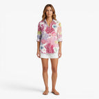 Women's Coastal Print Button-Up Shirt with Relaxed Fit