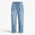 Damen lockere Jeans-Jogginghose mit elastischem Bund