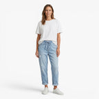 Women's Relaxed Denim Jogger Pants with Elastic Waist