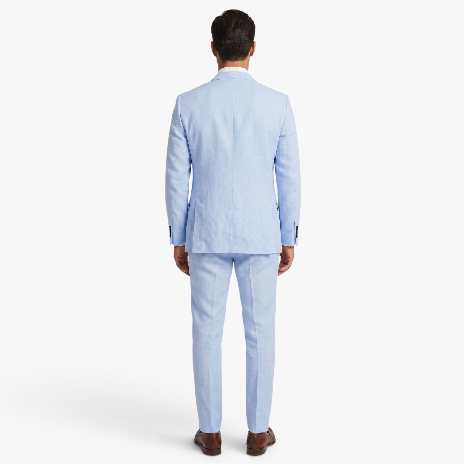Men's Tailored Three-Piece Suit Set with Notch Lapel Blazer, Buttoned Waistcoat and Formal Trousers