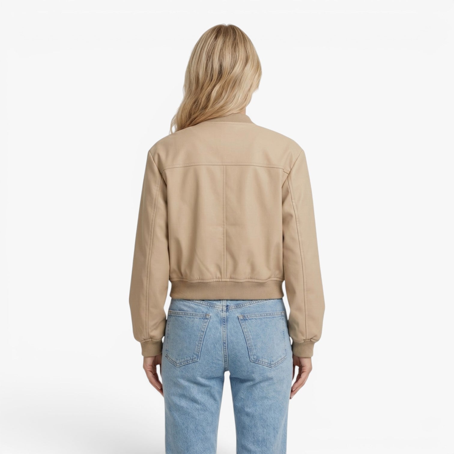 Women's Utility Pocket Bomber Jacket with Snap Button Closure