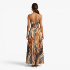 Women's Tropical Print Spaghetti Strap Maxi Dress