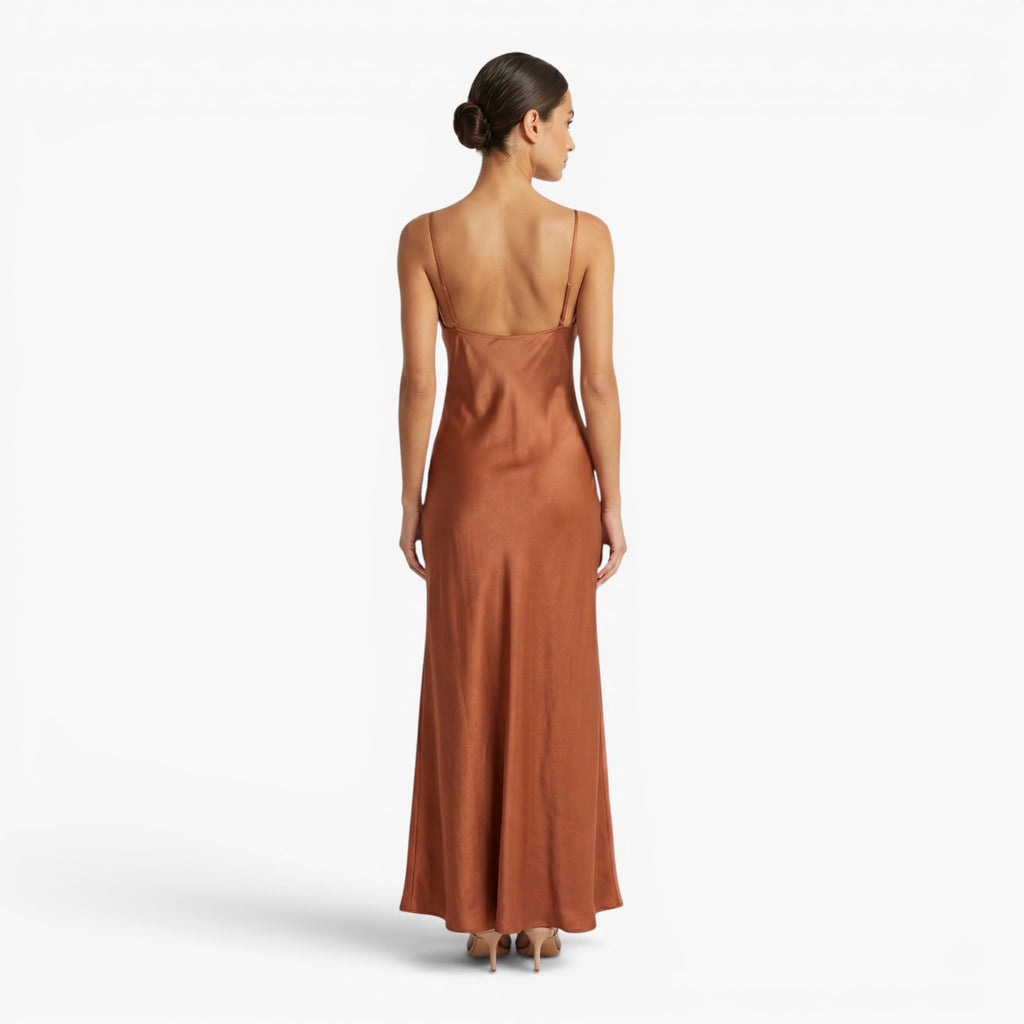 Women's Satin Slip Maxi Dress with Side Slit